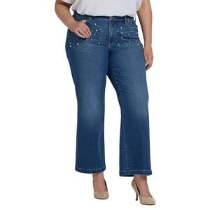 Nydj Womens  Plus Teresa Lake Notre-Dame Wide Leg Jean
